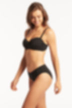 tummy control bikini bottoms elegant Sea Level Australia Underwire Push Up Bikini sustainable Essentials Twist front bandeau