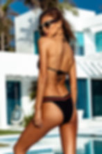 buy online Sauvage Swimwear Malibu V-Scoop Rio yacht swimsuit Black Red best low rise bottoms hot pool party bikini luxury xs