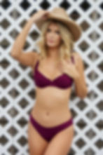 buy sangria perla halter balconette bikini top PQ Swim Burgundy Swimsuit Set sexy classy luxury women's designer swimwear usa