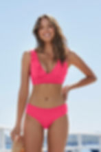 sea level australia hot pink classy designer luxury high quality flattering eco frill bra top essentials pink ruffle swimsuit