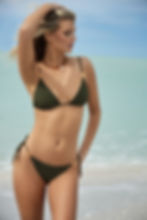 Army Green Bikini Banyan Detail triangle bikini top textured pq swim usa sexy bikini best quality swimsuits luxury swimwear