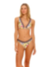 Portia Sally Top yellow floral bikini beaded high end resort swimsuit agua bendita hottest pastel yellow elegant bathing suit