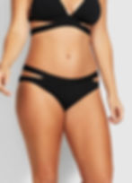 seafolly active split band hipster bikini bottoms black