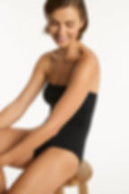 sexy high leg Bandeau Tummy Control Strapless Swimsuit Sustainable Sea Level Australia best quality One piece Swimsuit Eco