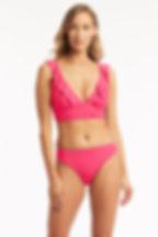 sea level australia pink swim bottoms sustainable hot pink regular bikini pant