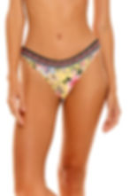yellow floral bikini handmade swimsuit agua bendita embroidered Lola Sally Bottoms low rise bikini bottoms sexy glamorous