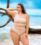 Nude Color Bikini Set Mapale one shoulder cutout swimsuit best quality boutique classy cute designer elegant exotic swimsuit