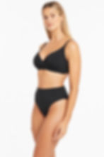 cross front essentials sea level Black Slimming Bathing Suit designer swimwear canada luxury swimsuits usa slimming shapewear