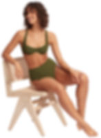 Green Underwire Bikini Top Bra Avocado Seafolly sustainable swimsuit flattering designer bathing suit Green High Waist Bikini