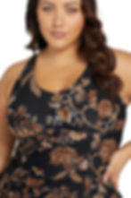 Chantique Raphael E/F underwire tummy control tankini Artesands  flattering designer sustainable plus size swimwear black buy