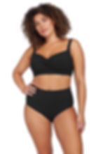Aria Renoir High Waist Swim Pant Black Plus Size High Waisted Swim Bottoms Artesands