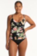 buy sea level australia Sundown Twist Front DD/E Tummy Control Underwire Tankini slimming underwire tankini with built in bra