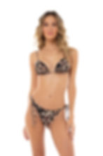 buy agua bendita lolita ab essentials Black Leopard Bikini Top beaded hottest graceful elegant bathing suit luxe glamorous S