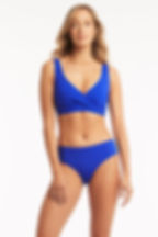 Cobalt Blue Bikini Bottoms Sea Level Australia Mid Bikini Pant Esssentials Eco