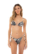 lolita ab essentials black and white polka dot bikini reversible swimsuit high end resort wear agua bendita hottest bikini M