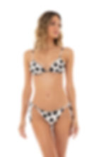Algeria ab essentials black and white polka dot bikini bottoms reversible swimsuit high end resort swimsuit agua bendita sexy