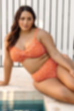 Cheetah Print High Waisted Bikini Bottoms Plus Size Artesands Copper Monet Curve Fit Mid Rise Swim Pant