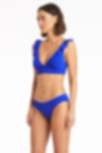 sea level australia Regular Bikini Pant essentials cobalt blue bathing suit set eco frill bra top bikini online boutique