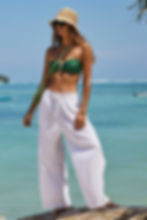 White Swimsuit Cover Up Pants sea level australia sunset beach pants sexiest hottest luxury resort wear best quality classy L