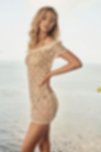 Sexy Beach Cover Up Sauvage Swimwear Fringe Cream Off Shoulder Dress Buy designer swimwear exotic elegant sexy resort wear L