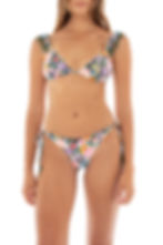 rosie dreamin bright floral bikini top beaded high end resort swimsuit agua bendita hottest colorful flower elegant swimwear