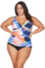 Delacroix Ruched Tankini Swimsuit Top Plus Size Artesands