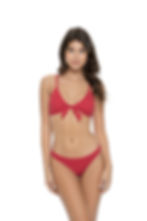 Crimson AVA BOW HALTER front tie BIKINI TOP PQ SWIM Underwire red shiny buy best quality classy luxury designer swimwear sale
