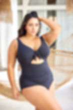 Aria Black Cezanne Underwire One Piece Plus Size Cutout Swimsuit Artesands online