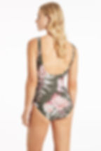 hide belly pooch curvy sculpting luxury Martini square neck scoop back one piece khaki Elegant Swimsuit Sea Level Australia A