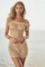 Sexy Beach Cover Up Sauvage Swimwear Fringe Cream Off Shoulder Dress  resort cover ups beautiful high end fancy best quality