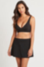 Essentials Swim Skirt Black Tummy Control Swim Skirt Sea Level Australia