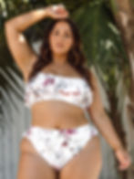 buy online Flounce Swimsuit Set Artesands Clementine White Vermeer most flattering bikinis for plus size floral bikini canada