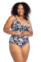 Artesands Black Floral One Piece Swimsuit Cantata Forte Black Delacroix