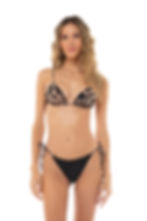buy agua bendita Algeria ab essentials Black leopard bikini bottoms beaded graceful elegant bathing suit luxury bikini top S
