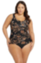 underwire tummy control tankini Chantique Raphael E/F Artesands underwire swimwear for big busts boutique flattering tankini