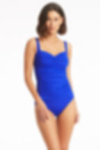 Sustainable Cobalt Blue Tankini Sea Level Australia Twist Front Multifit Singlet Top Essentials