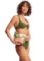 sustainable swimwear Green High Waist Bikini Avocado Seafolly eco friendly designer high end luxury best quality sexy