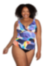 Ruched Tankini Swimsuit Top Plus Size Artesands Delacroix