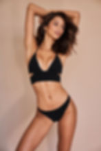 Black Banded Triangle bikini top best small chest A cup B cup sauvage designer quality luxury sexy unique hot elegant fashion
