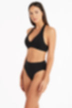 Black Halter Bikini Top D/D halter bra Sea Level Australia Essentials