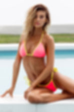 Luciana Triangle Neon Pink Bikini Top Sauvage Swimwear los angeles best quality sexy classy designer luxury swimwear online