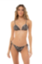 lolita ab essentials animal print bikini top snake print triangle bikini embellished swimsuit agua bendita bikini boutique M