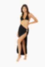 buy midnight ring sarong 3 piece bikini set skirt PQ Swim sophisticated stylish unique upscale tie sarong skirt flora