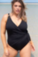 HUES BLACK HAYES UNDERWIRE ONE PIECE Tummy Control Plus Size Swimsuit Black Artesands