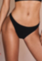 Black Low Rise Bottoms Sauvage Swimwear flattering full coverage classy stylish sophisticated upscale USA designer fashion XS