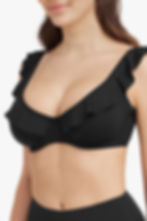 Sea Level Australia Essentials Black Underwire Bikini F cup frill underwire bra
