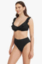 Black Underwire Bikini Sea Level Australia Essentials F cup frill underwire bra