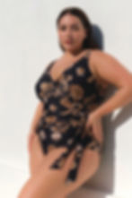 black one piece swimsuit tummy control Chantique Hayes D / DD Cup Underwire One Piece Plus Size Wrap Swimsuit Artesands best