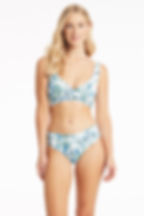 White Floral Bikini Bottoms Sustainable Swimwear Mid Rise Bikini Bottoms Floral Bikini Sea Level Australia beautiful bikini