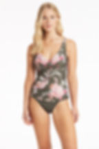 luxury designer quality sea level australia Martini cross front multi singlet top tummy control elegant bathing suit tankini